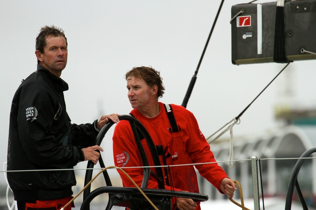 Brad Jackson (helm) and skipper Ken Read - 2011/12 Volvo Ocean Race, Leg 4 Finish - Puma © Richard Gladwell www.photosport.co.nz